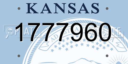 1777960 Kansas License Plate