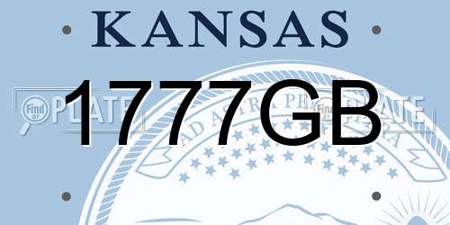 1777GB Kansas License Plate