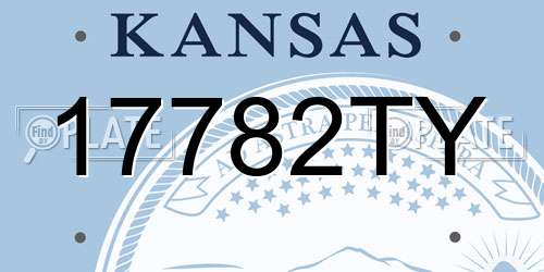 17782TY Kansas License Plate