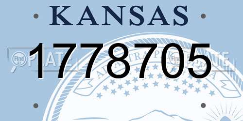1778705 Kansas License Plate