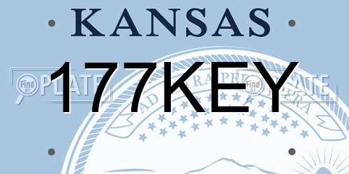 177KEY Kansas License Plate
