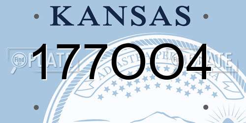 177OO4 Kansas License Plate