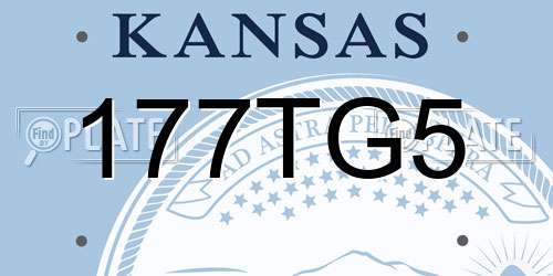 177TG5 Kansas License Plate