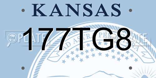 177TG8 Kansas License Plate