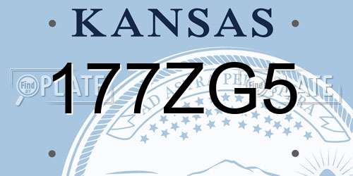177ZG5 Kansas License Plate