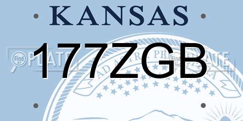 177ZGB Kansas License Plate