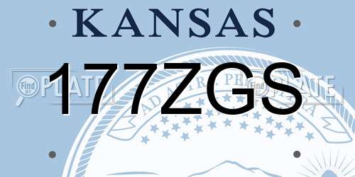 177ZGS Kansas License Plate