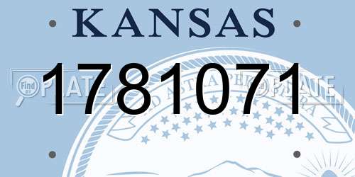 1781071 Kansas License Plate
