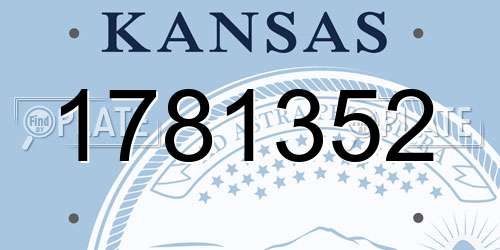 1781352 Kansas License Plate