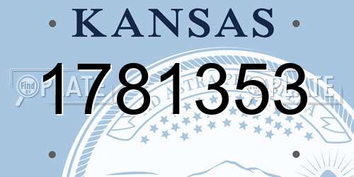 1781353 Kansas License Plate