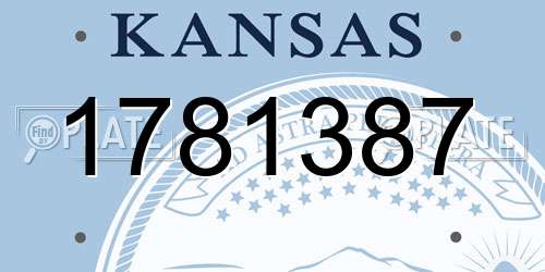 1781387 Kansas License Plate