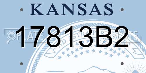 17813B2 Kansas License Plate