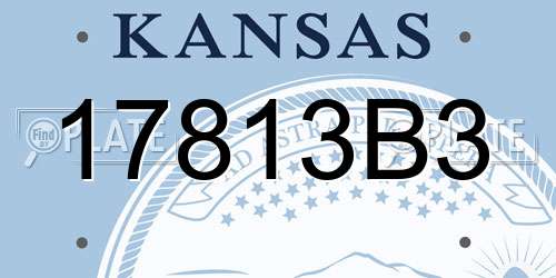 17813B3 Kansas License Plate