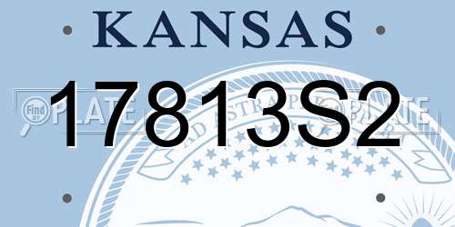 17813S2 Kansas License Plate