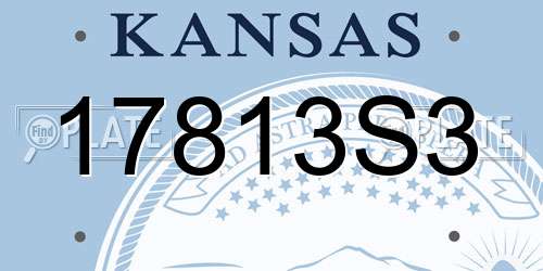17813S3 Kansas License Plate