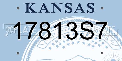 17813S7 Kansas License Plate