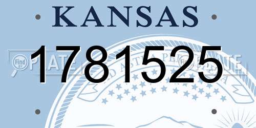 1781525 Kansas License Plate