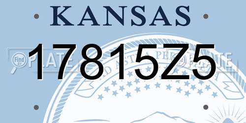 17815Z5 Kansas License Plate