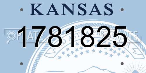 1781825 Kansas License Plate