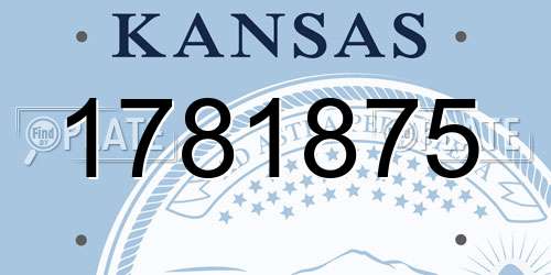 1781875 Kansas License Plate