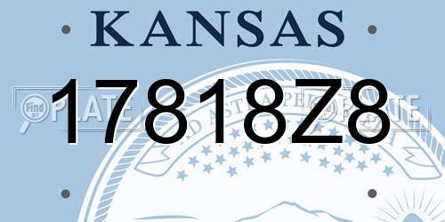 17818Z8 Kansas License Plate