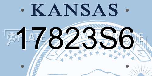 17823S6 Kansas License Plate