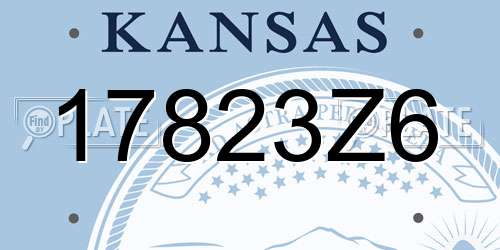 17823Z6 Kansas License Plate