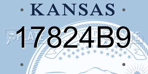 17824B9 Kansas License Plate