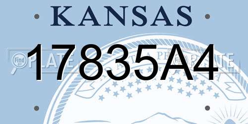 17835A4 Kansas License Plate