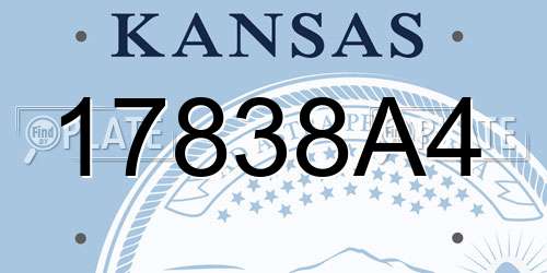 17838A4 Kansas License Plate
