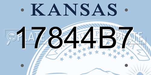 17844B7 Kansas License Plate