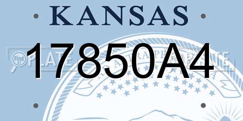17850A4 Kansas License Plate