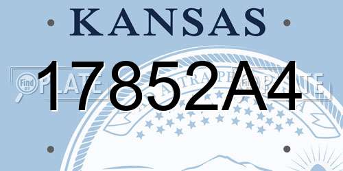 17852A4 Kansas License Plate
