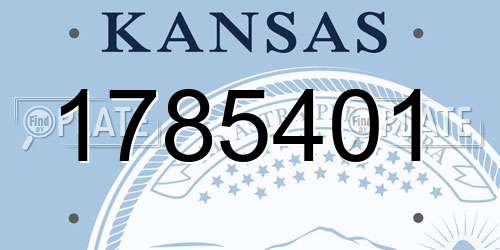 1785401 Kansas License Plate