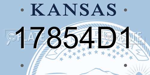 17854D1 Kansas License Plate
