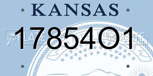 17854O1 Kansas License Plate