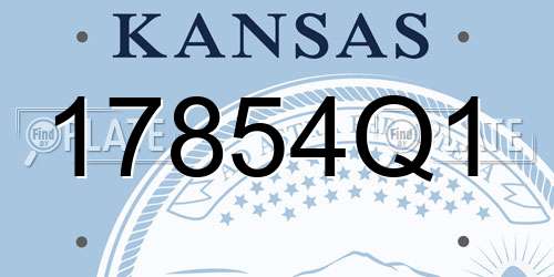 17854Q1 Kansas License Plate
