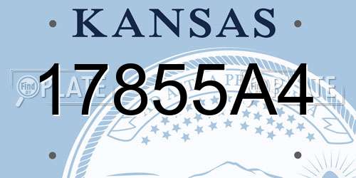 17855A4 Kansas License Plate