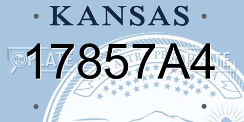 17857A4 Kansas License Plate