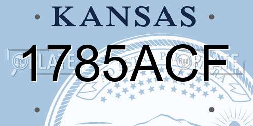 1785ACF Kansas License Plate