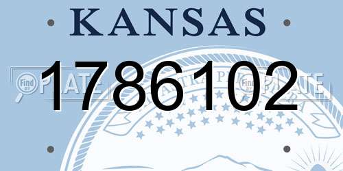 1786102 Kansas License Plate