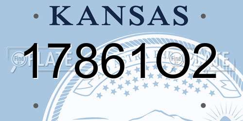 17861O2 Kansas License Plate