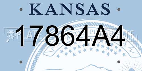 17864A4 Kansas License Plate
