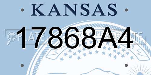 17868A4 Kansas License Plate