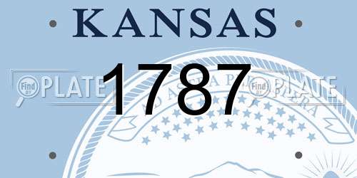 1787 Kansas License Plate