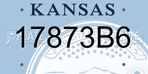 17873B6 Kansas License Plate