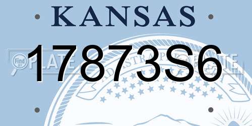 17873S6 Kansas License Plate