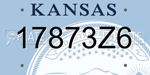 17873Z6 Kansas License Plate