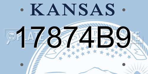 17874B9 Kansas License Plate