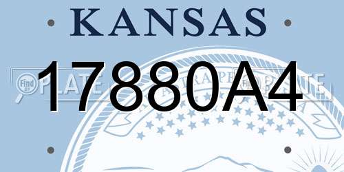 17880A4 Kansas License Plate